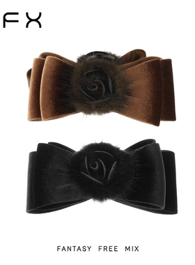 弗弗西FFX[缪斯]优雅高贵山茶花水貂毛抓夹高级感大号发量大发夹