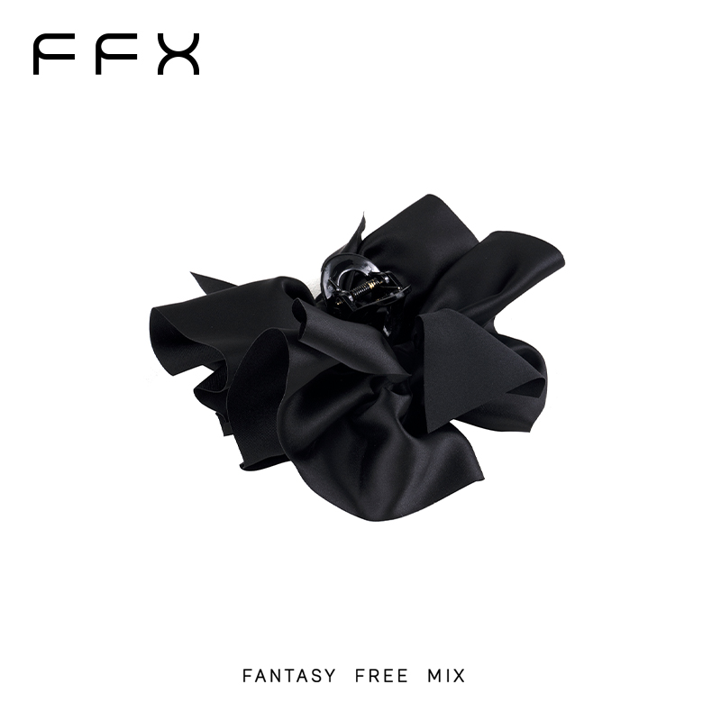 【王楚然同款】弗弗西FFX黑色双面蝴蝶结抓夹马尾后脑勺发夹头饰