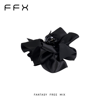 【王楚然同款】弗弗西FFX黑色双面蝴蝶结抓夹马尾后脑勺发夹头饰