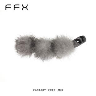 FFX弗弗西灰调毛绒貂毛香蕉夹女2025新款高级感气质夹子毛绒发饰