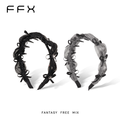 弗弗西FFX流光纱蝴蝶结齿梳发箍浪漫银河2025新款高颅顶洗脸头饰