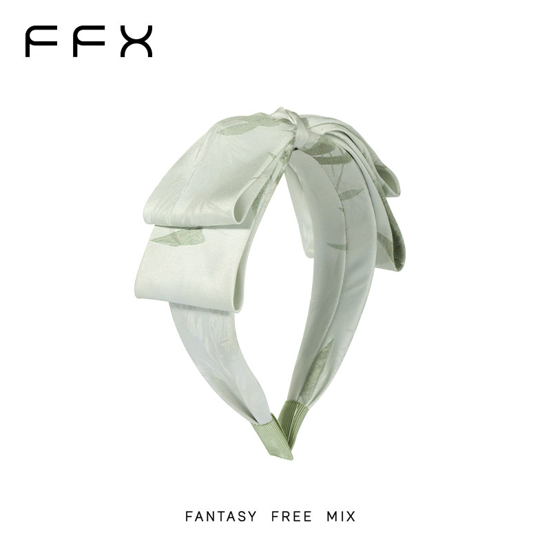 弗弗西FFX[竹夜]新中式暗纹肌理竹子蝴蝶结发箍女夏天高颅顶头饰