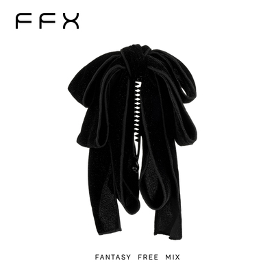 弗弗西FFX[永夜星河]高级感丝绒蝴蝶结立体蓬松香蕉夹子黑色抓夹