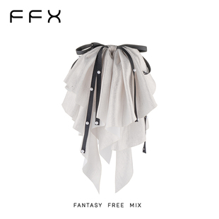 弗弗西FFX大蝴蝶结马尾抓夹女[月光华尔兹]细闪蓬松高光珍珠发夹