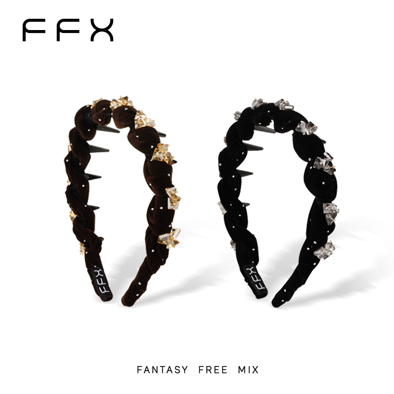 弗弗西FFX[星钻密语]手工编织气质高颅顶发箍女齿梳防滑不掉发饰