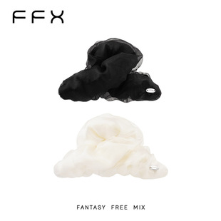 弗弗西FFX 抓夹发量多少白色发夹云朵鲨鱼夹高级感发饰 双色流光