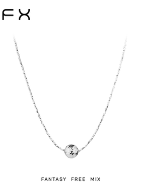 【titi专属】FFX【碎银冰球】高级超闪球面碎银项链