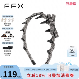 弗弗西FFX【蝶光闪闪】侧边蝴蝶结高颅顶发箍满钻皮底钻齿梳发饰