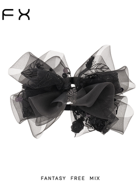 弗弗西FFX[黛影]简约时尚高级感燕尾夹蝴蝶结黑色发夹子盘发抓夹