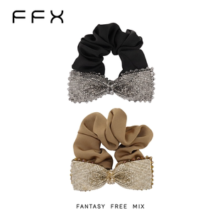 弗弗西FFX【星光夜宴】高级感皮底钻蝴蝶结大肠发圈女高级感头绳