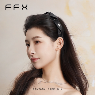 FFX弗弗西【缎光星钻】黑色高颅顶发箍女头箍缎面高级感百搭发饰