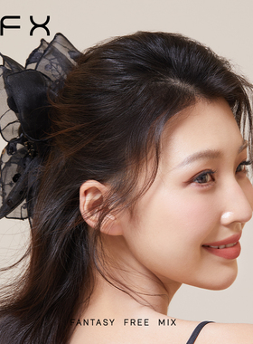 弗弗西FFX网纱蝴蝶结抓夹女[伯爵玫瑰]高级感超仙发夹后脑勺发饰