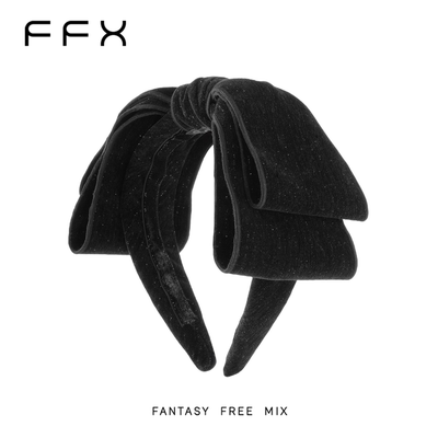 黑色丝绒蝴蝶结发箍法式头饰