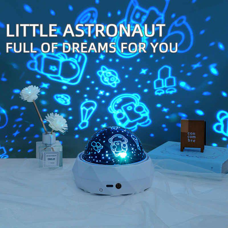 精选梦幻宇航员星空灯投影仪满天星儿童小夜灯海洋发光玩具音乐氛