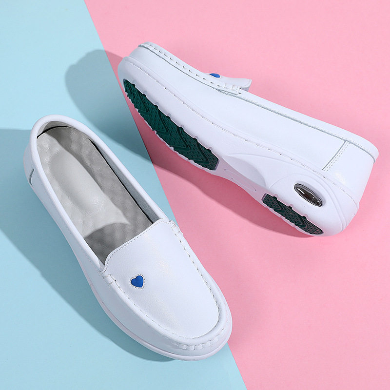 新品 新款气垫护士鞋女软底透气平底防滑中跟厚底牛皮浅口圆头小,女鞋,浅口单鞋,淘宝优惠券,粉丝福利购,淘宝优惠卷