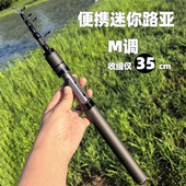 迷你伸缩路亚竿全套 可路滑水滴轮新手入门便携式 微物鱼竿裸杆