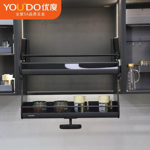 YOUDO优度SJ-02手动吊柜拉篮柜调料拉篮厨房橱柜下拉式置物架