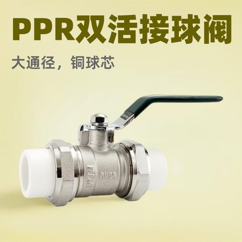 ppr球阀双活接阀门开关热熔球阀15水管阀门铜4分6分1寸半2寸dn20