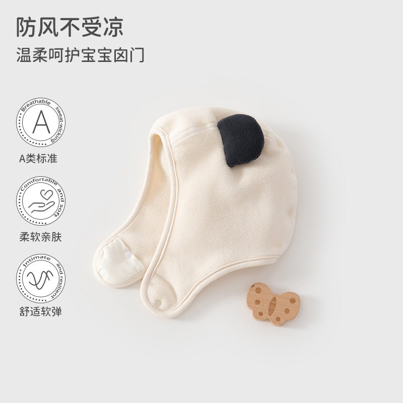 婴儿帽子秋冬款摇粒绒新