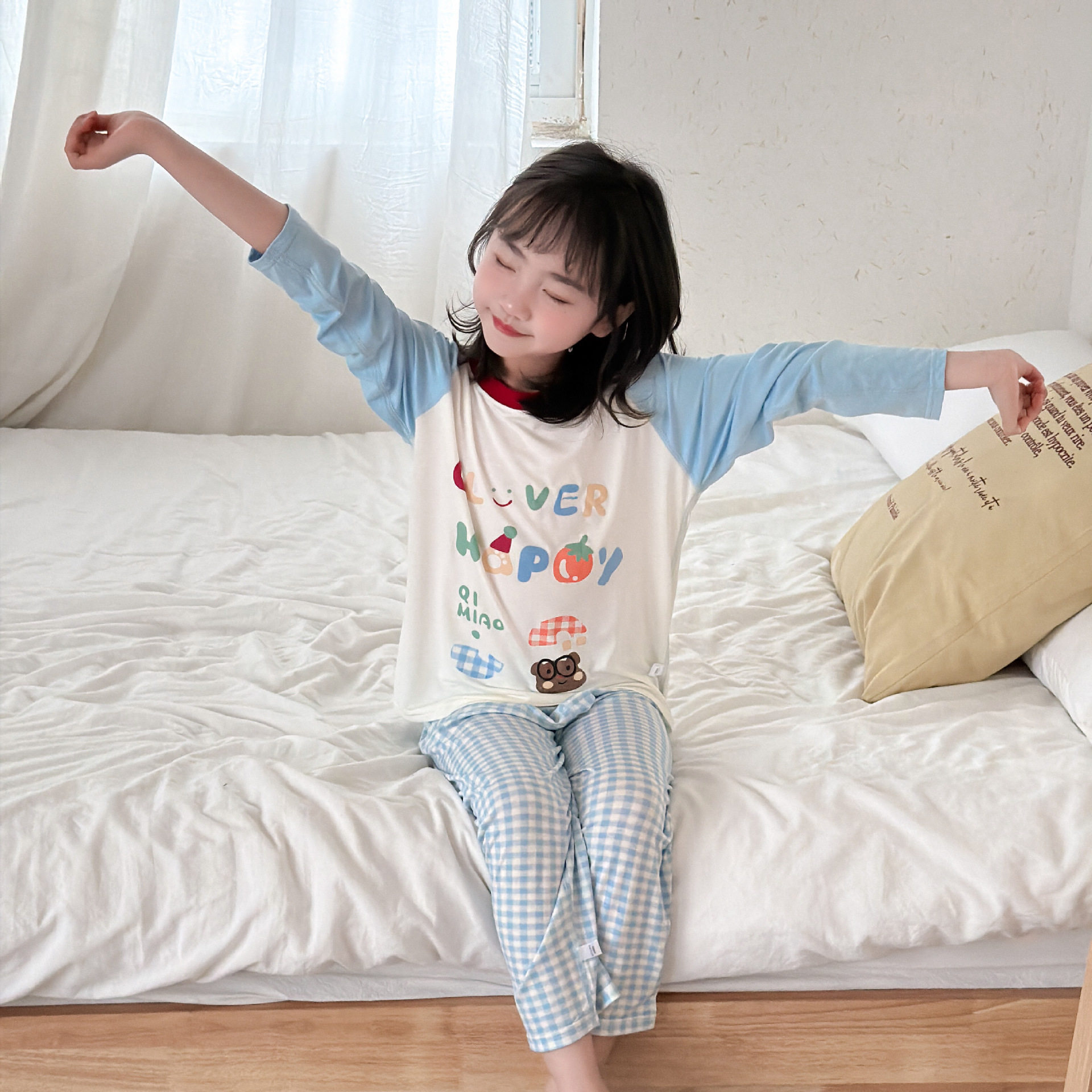 莫代尔儿童家居服套装夏