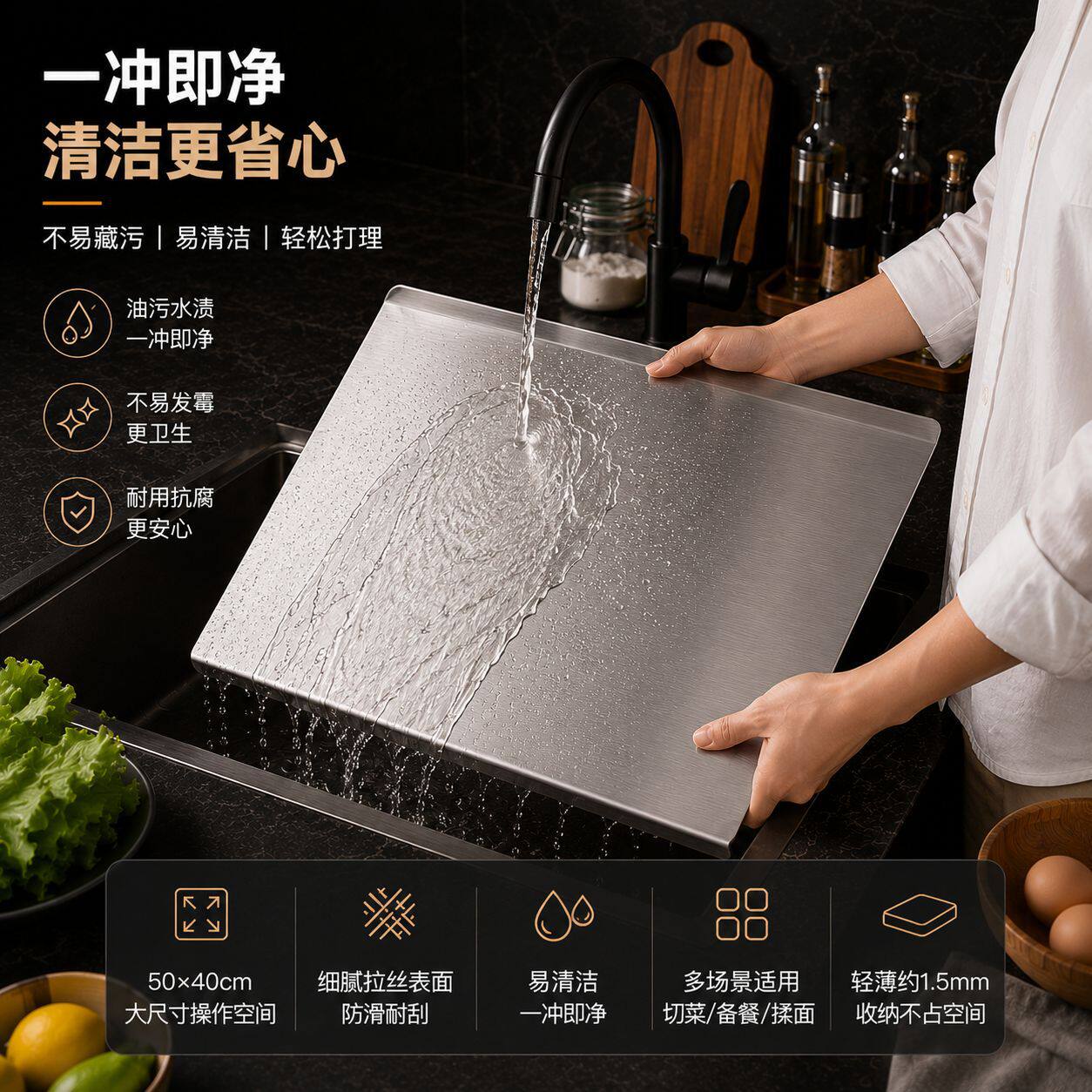 304不锈钢菜板厨房家用和