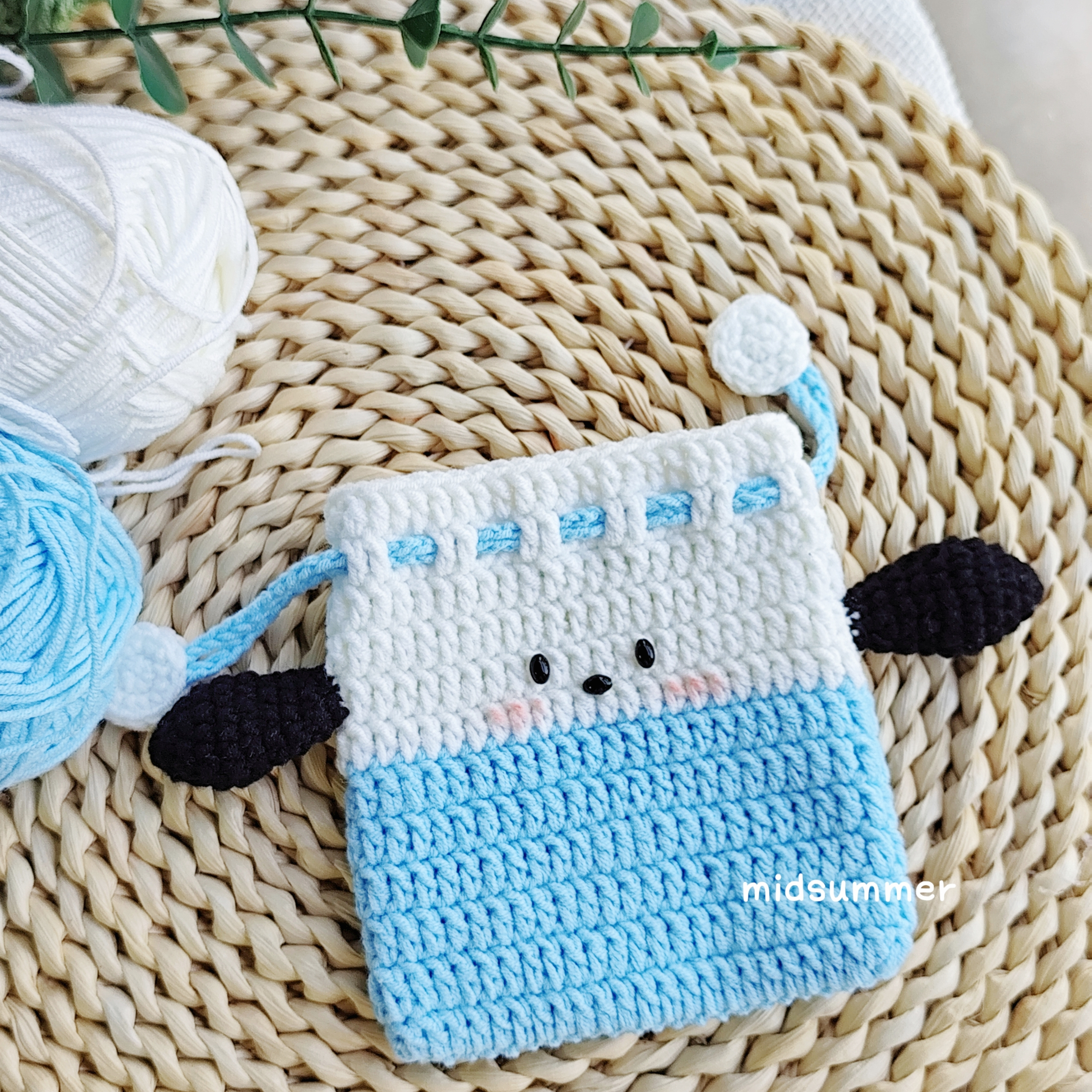 送视频教程帕恰狗束口包diy材料包钩织自制礼物送闺蜜成品零钱包