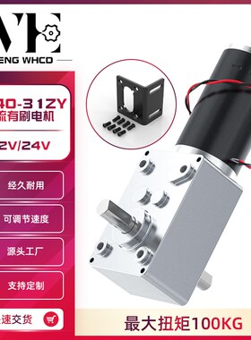 5840-31ZYl双短轴蜗轮蜗杆微型马达大扭力直角调速正反转减速电机