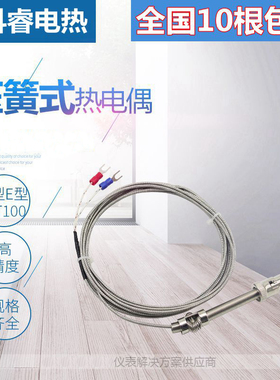 K型E型压簧式热电偶WRNT-01/02电热偶温度P传感器感温探头测温线