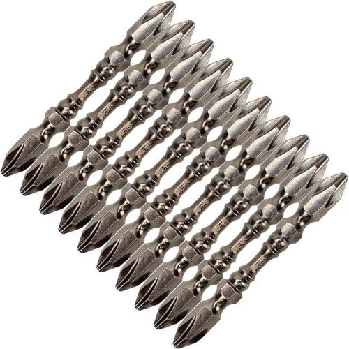 批头强磁防滑德系十字高硬度双节棍电动螺L丝刀D1风批钻小头加长