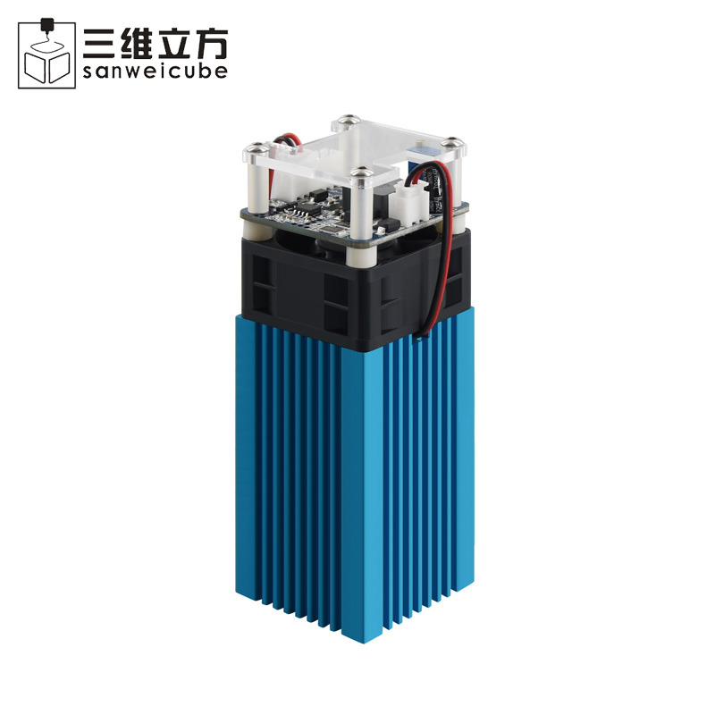 DIY大功率激光头 450nm 5.5W定焦蓝光切N割激光模组桌面雕刻机专