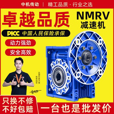 RV减速机小型蜗轮蜗杆减速器NMRV步进伺服RV40 50 63 75 Z90齿轮