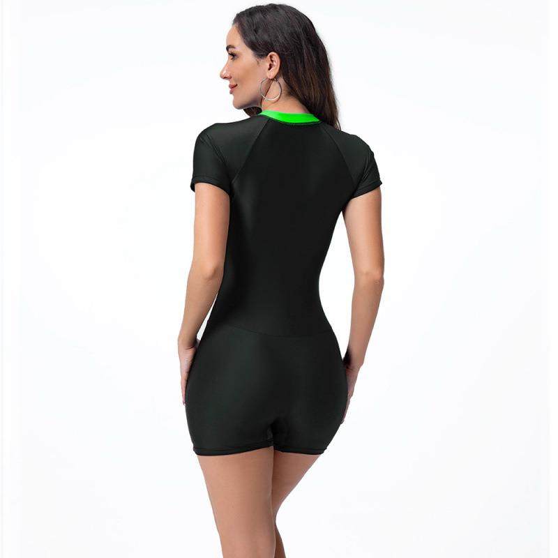 sleeve swimsuit fit for short boxer slim women One-piece