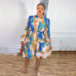 casual party split sleeved neck dress long irregular