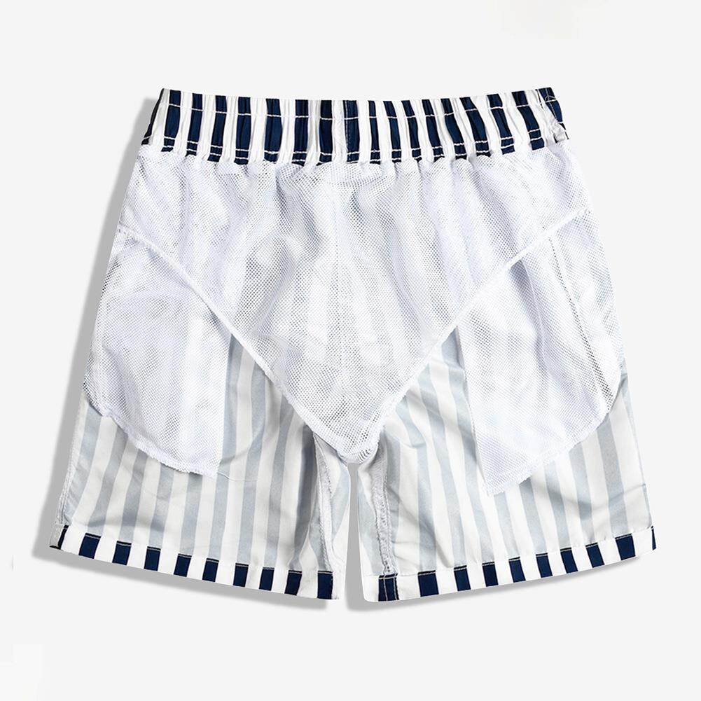 mens double-layer quick-dry fitness shorts loose-fit beach