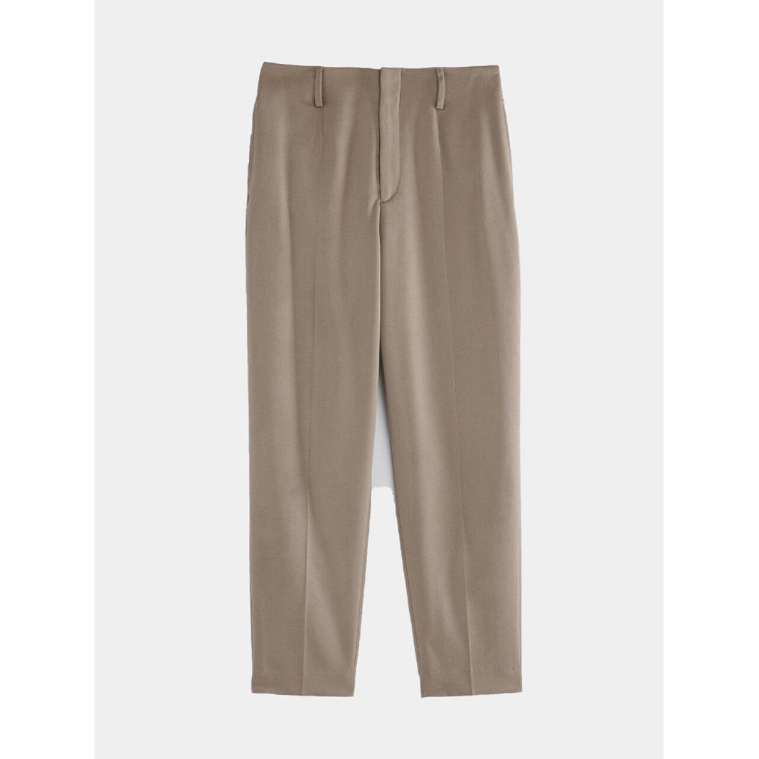 fabric style nine-point brushed blend pants waist tapered