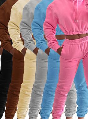 Womens Spring Suit Plus Jogging Sports Set Leisure Hoodie