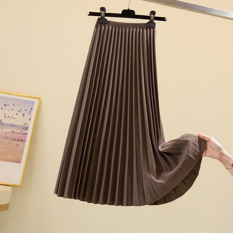 waist skirt pleated for trendy skirt mid-length swing skirt