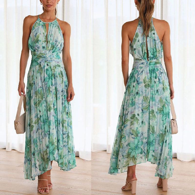 dress beach women party neck club sleeveless long dress