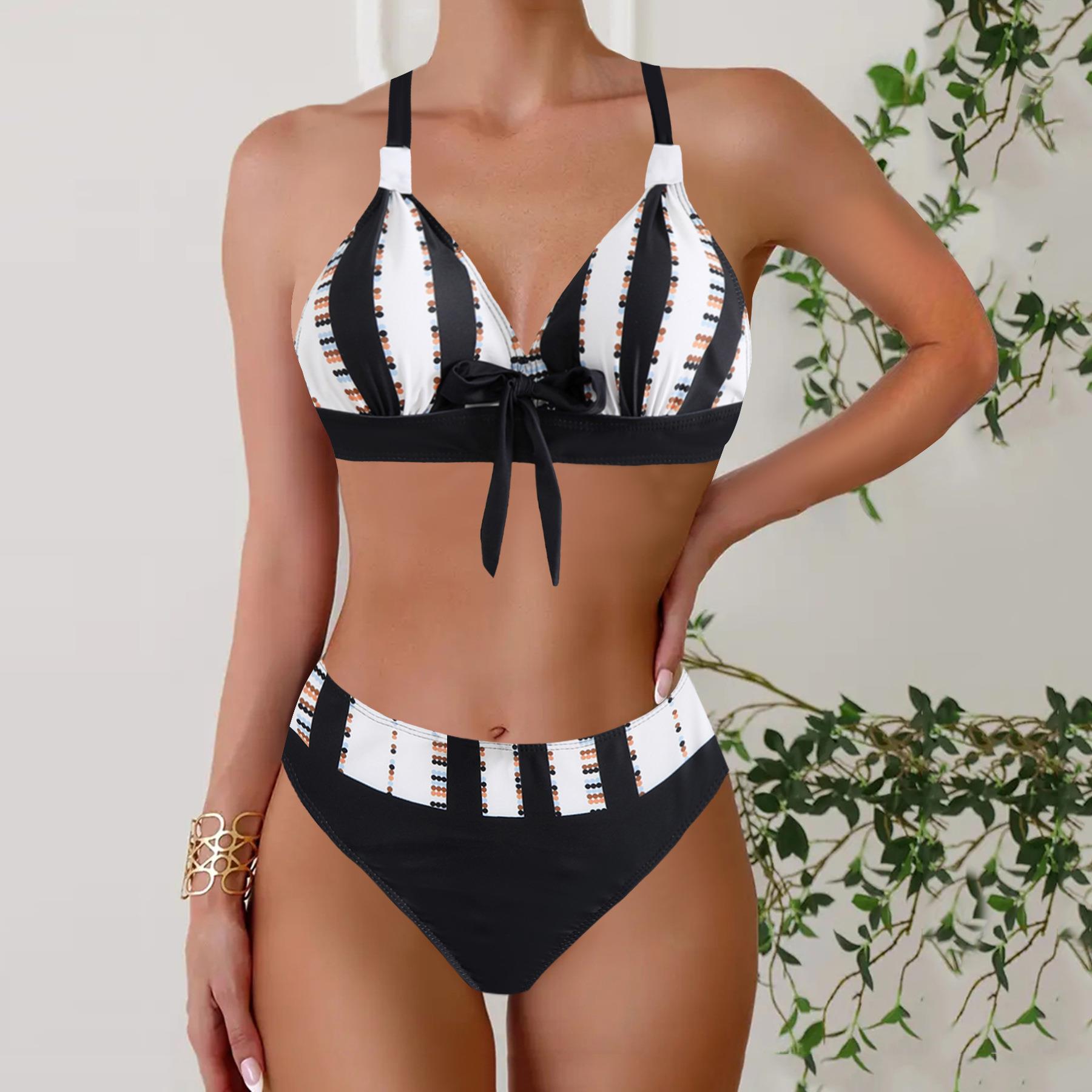 swimsuit size large two-piece bikini neck halter triangle