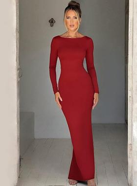 cryptographic fashion ruched draped dress elegant knit long