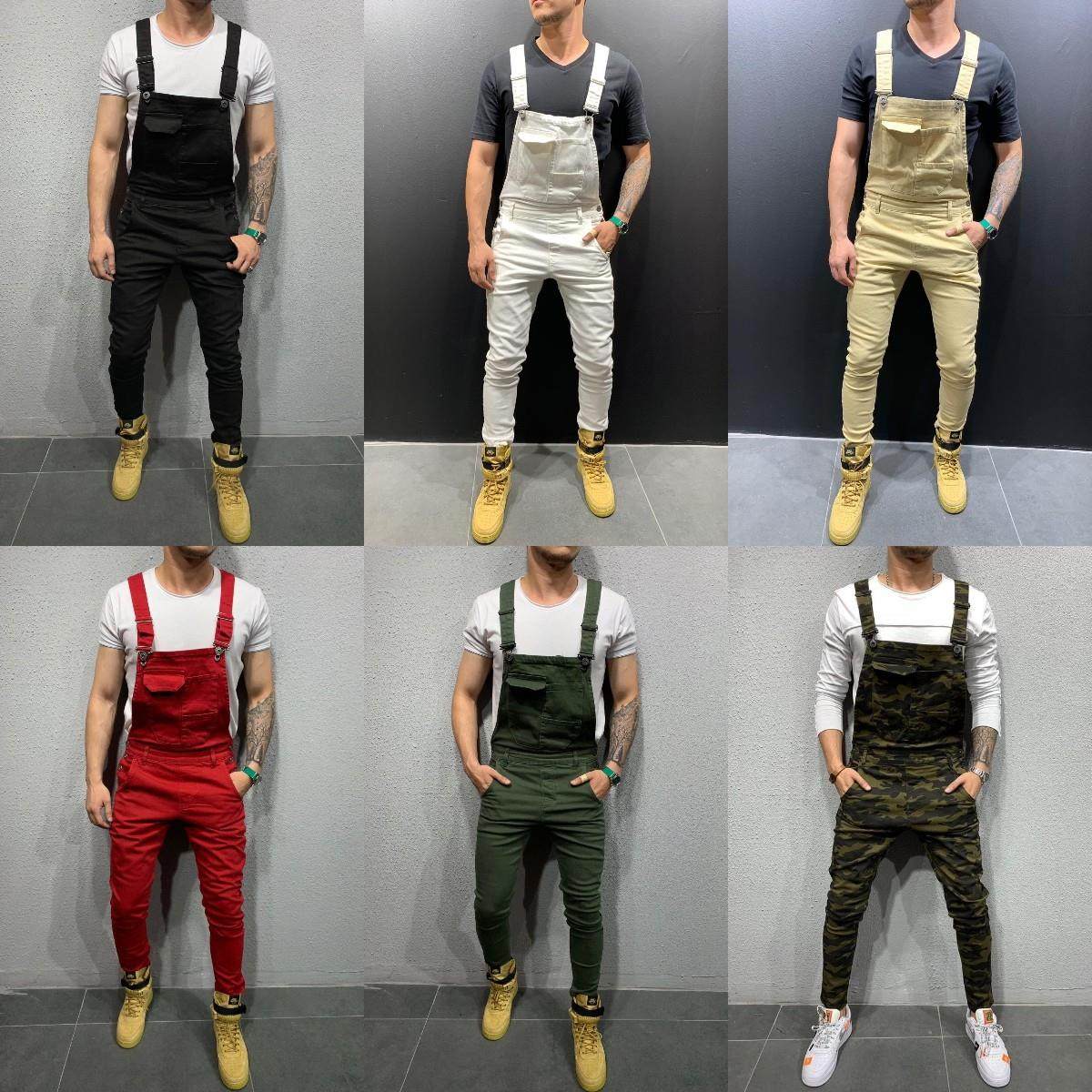 ripped mens clothes suspenders rompers trousers work denim