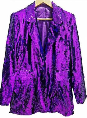 Fashion heavy-duty mid-length buttonless purple large size