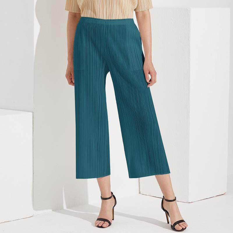 Women Pants Casual Pants Pleated Wear Womens Pants Leg Wide