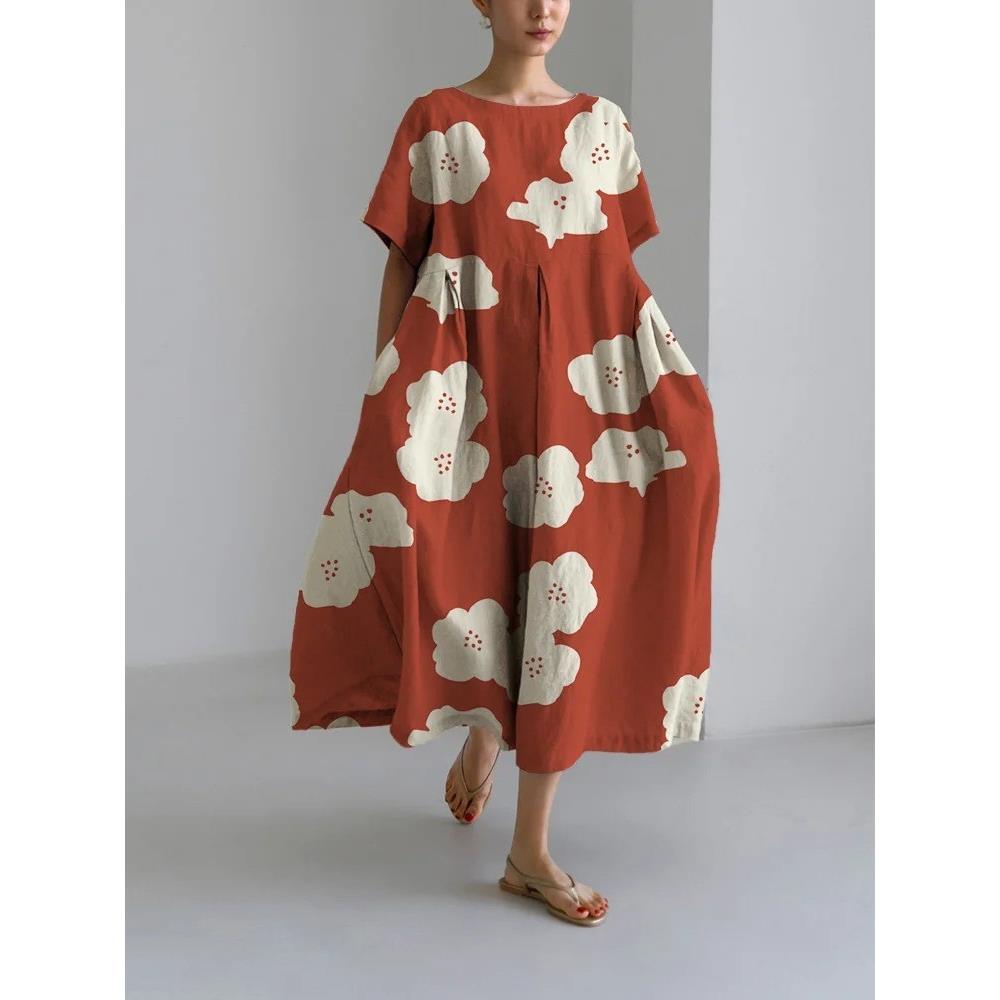 reddachic elegant twist long dress women aesthetic print