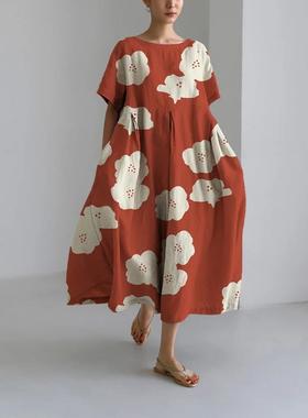 reddachic elegant twist long dress women aesthetic print