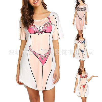 sexy up women swimwear shirt pink print -shirt feminina