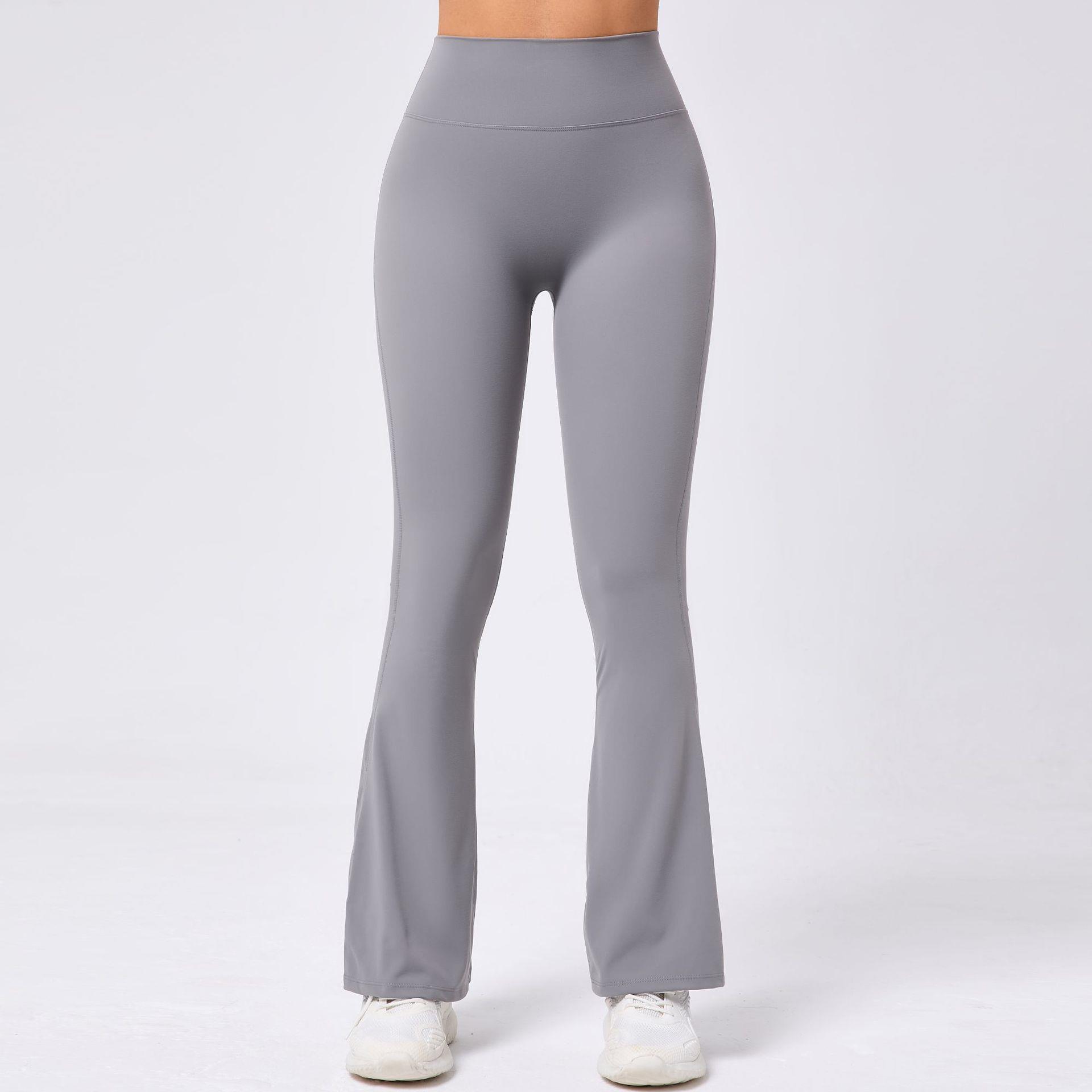 Peach flared pants yoga high waist hip lift tights wide leg