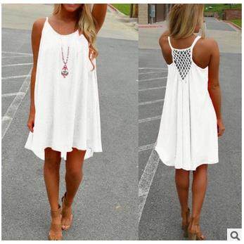 code color dress chiffon backless splicing mesh skirt