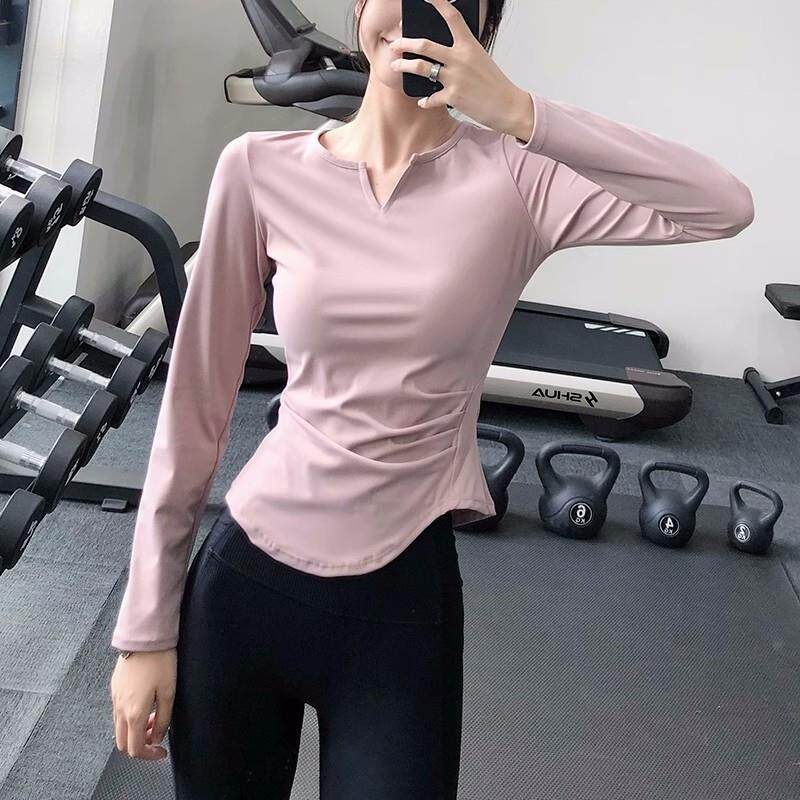 clothes tops casual for yoga V-neck slim T-shirt training