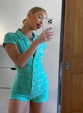 Tight-fitting single-breasted beltless sexy womens short